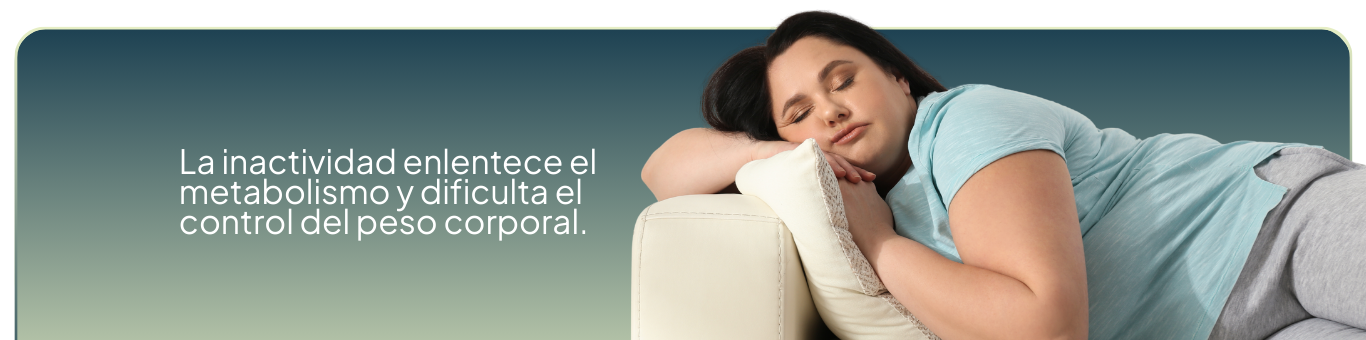 La inactividad enlentece el metabolismo y dificulta el control del peso corporal.