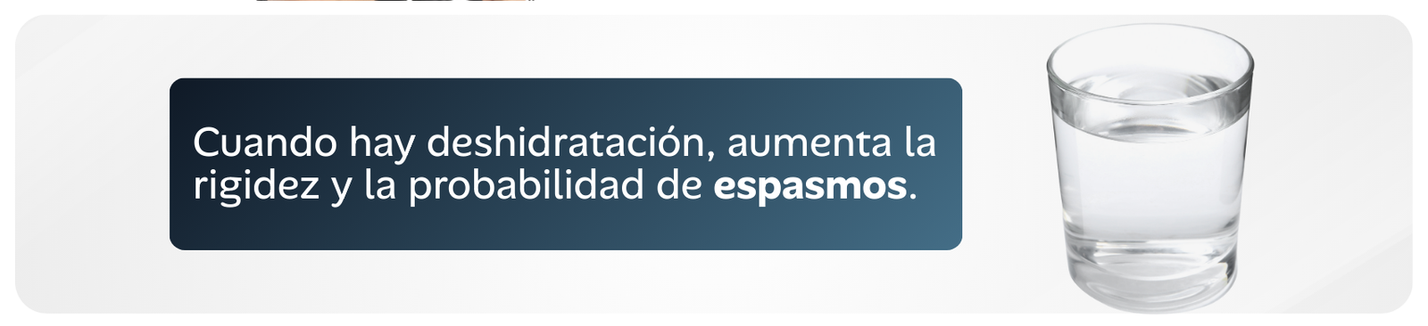 Cuando hay deshidratación, aumenta la rigidez y la probabilidad de espasmos.