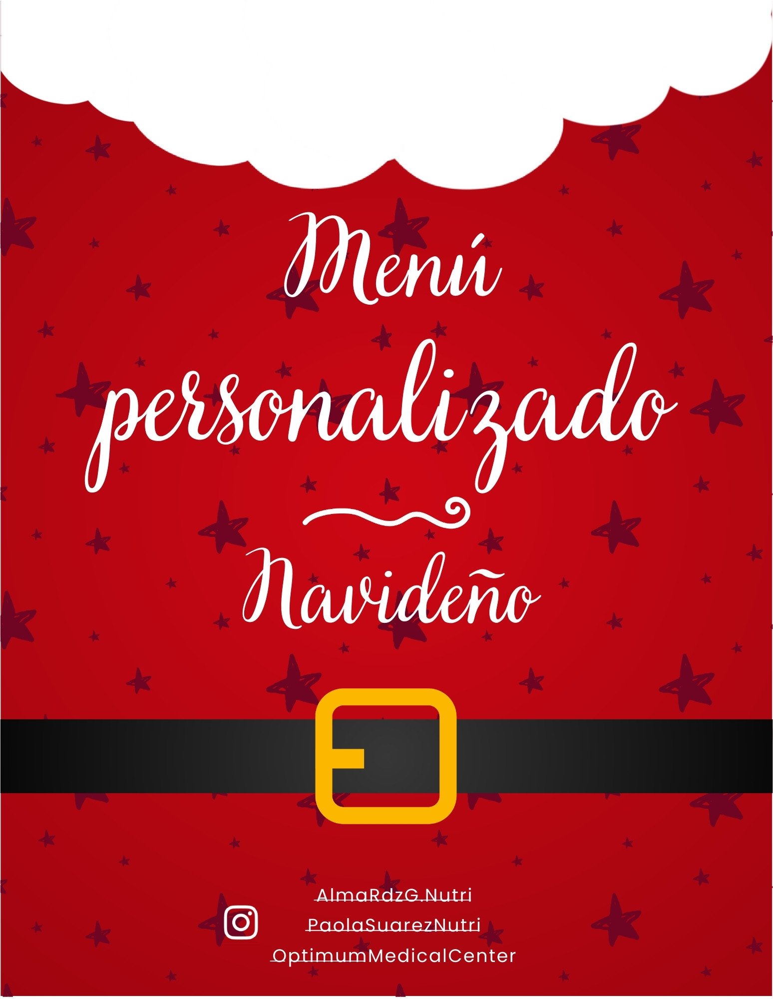 Menú de nutrición Navideño de optimum Medical Center
